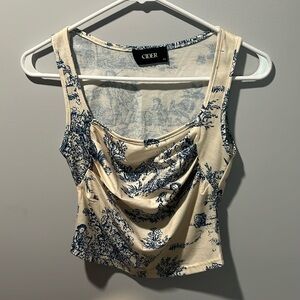 TOILE DE JOUY SQUARE NECK TANK TOP